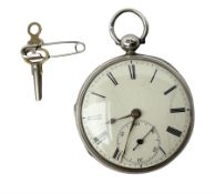 William IV silver open faced key wound pocket watch by T Cox Savory 47 Cornhill London