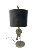Composite silver effect table lamp