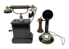 Early 20th century Danish wind up pillar telephone