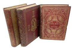 Three late 19th century leather bound books containing religious text on Sainte Vierge