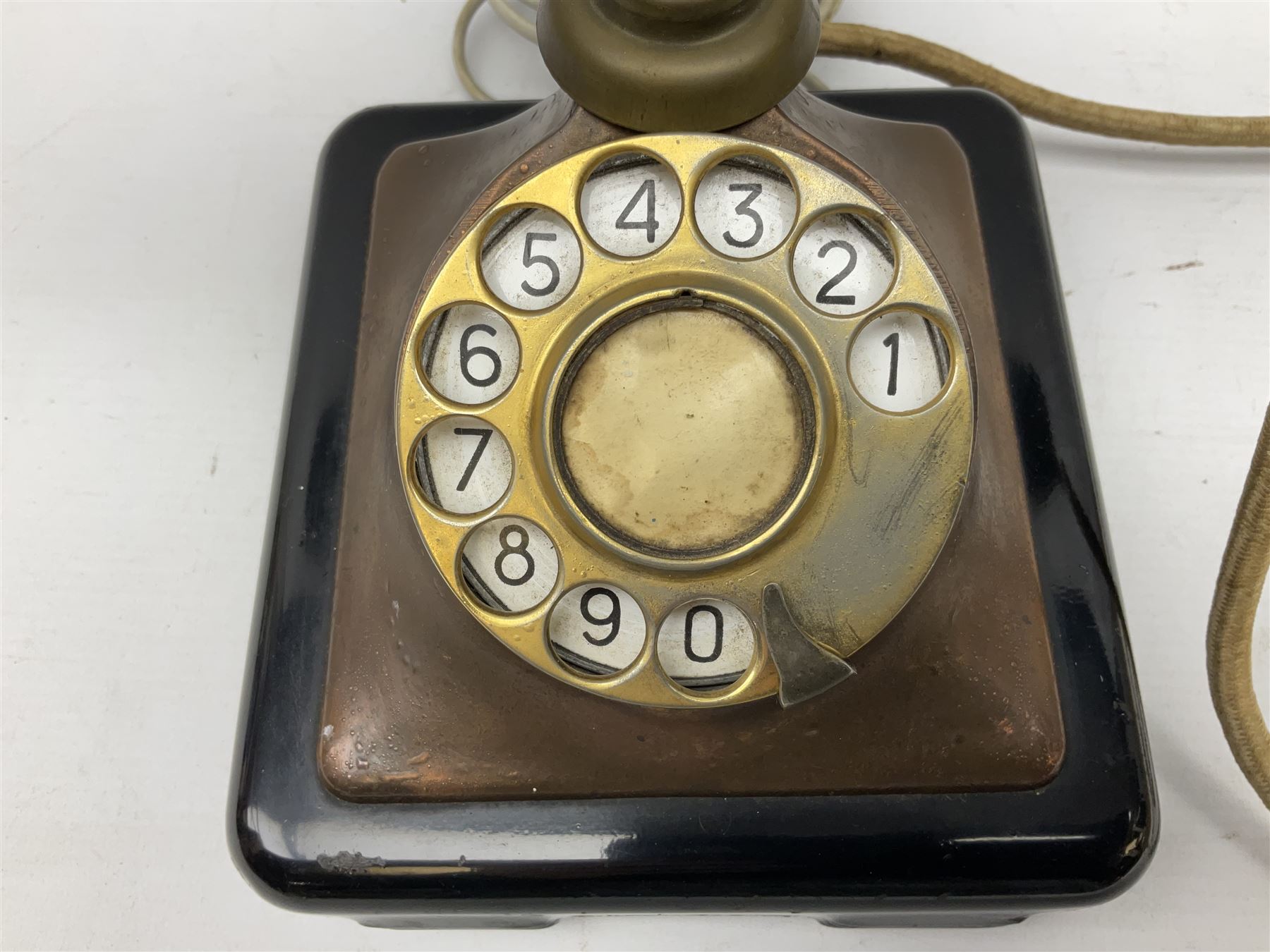 Vintage Belgium Bakelite and copper telephone - Image 3 of 6