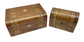 Two walnut Tunbridge Ware boxes