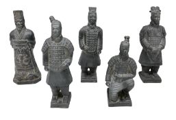 Five Chinese 'Terracotta Warrior' style figures