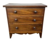 George III mahogany miniature chest of drawers