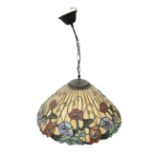 Tiffany style hanging leaded glass light shade