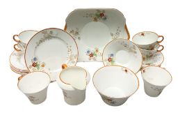 Shelley part tea service decorated in daisy and poppy pattern