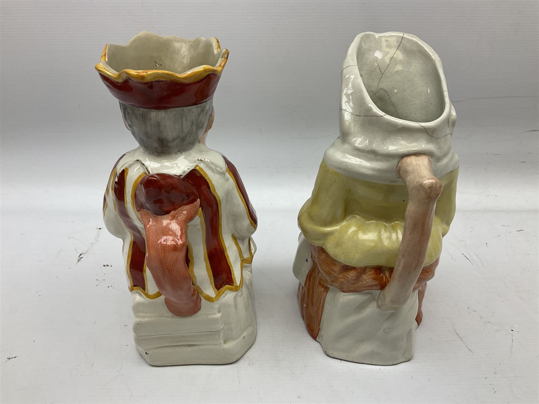 19th century and later Toby jugs comprising Staffordshire Punch and Judy jugs - Image 4 of 8