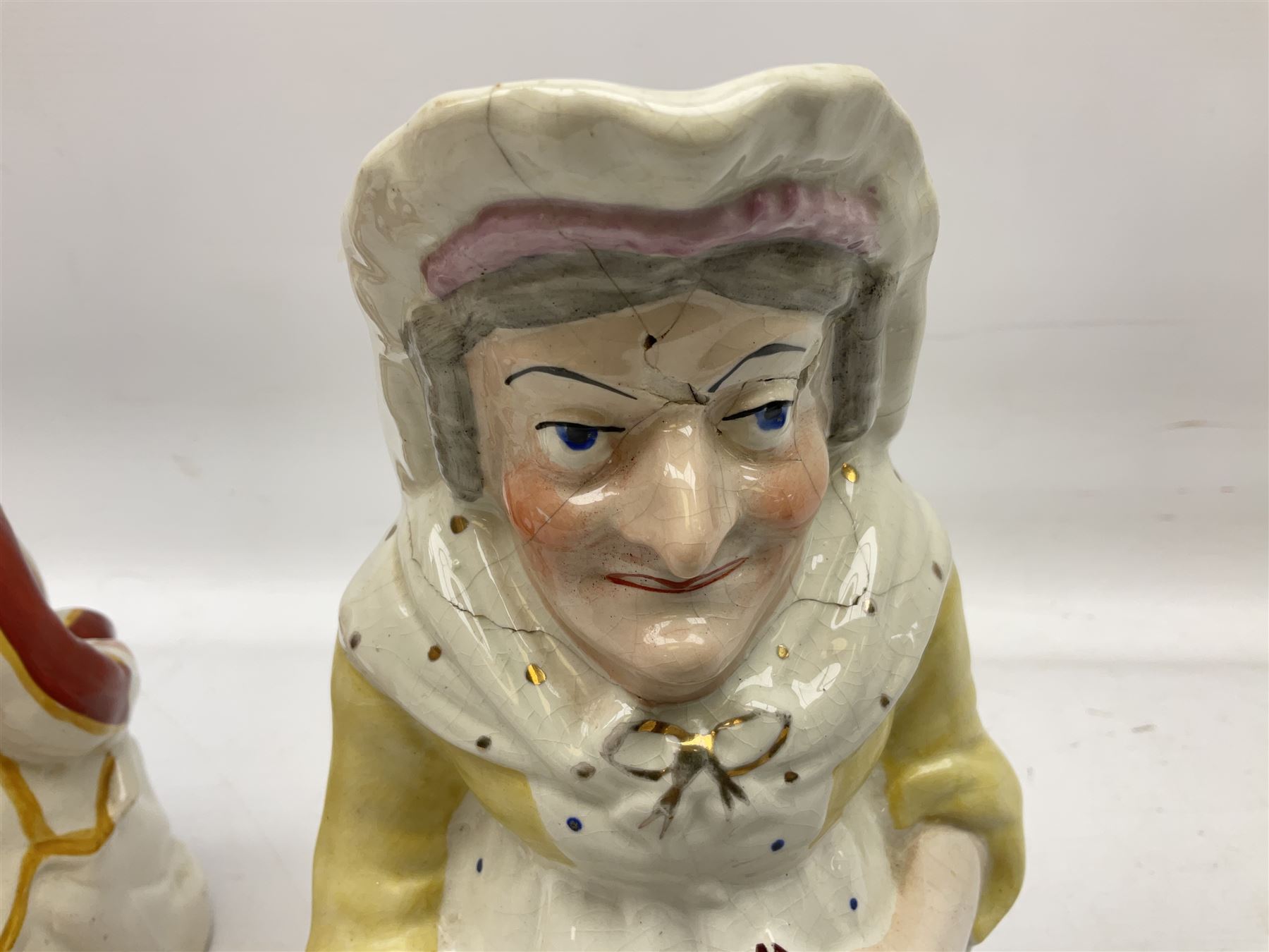 19th century and later Toby jugs comprising Staffordshire Punch and Judy jugs - Image 5 of 8