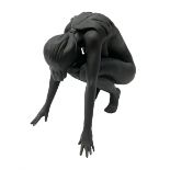 Royal Doulton 'Nude F2' matte black figure of crouching nude woman