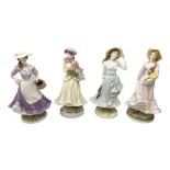 Set of four Royal Worcester limited edition figures