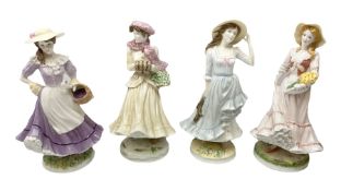 Set of four Royal Worcester limited edition figures