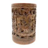 Late 19th century Chinese bamboo brush pot