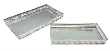 Set of Rectangular slivered trays