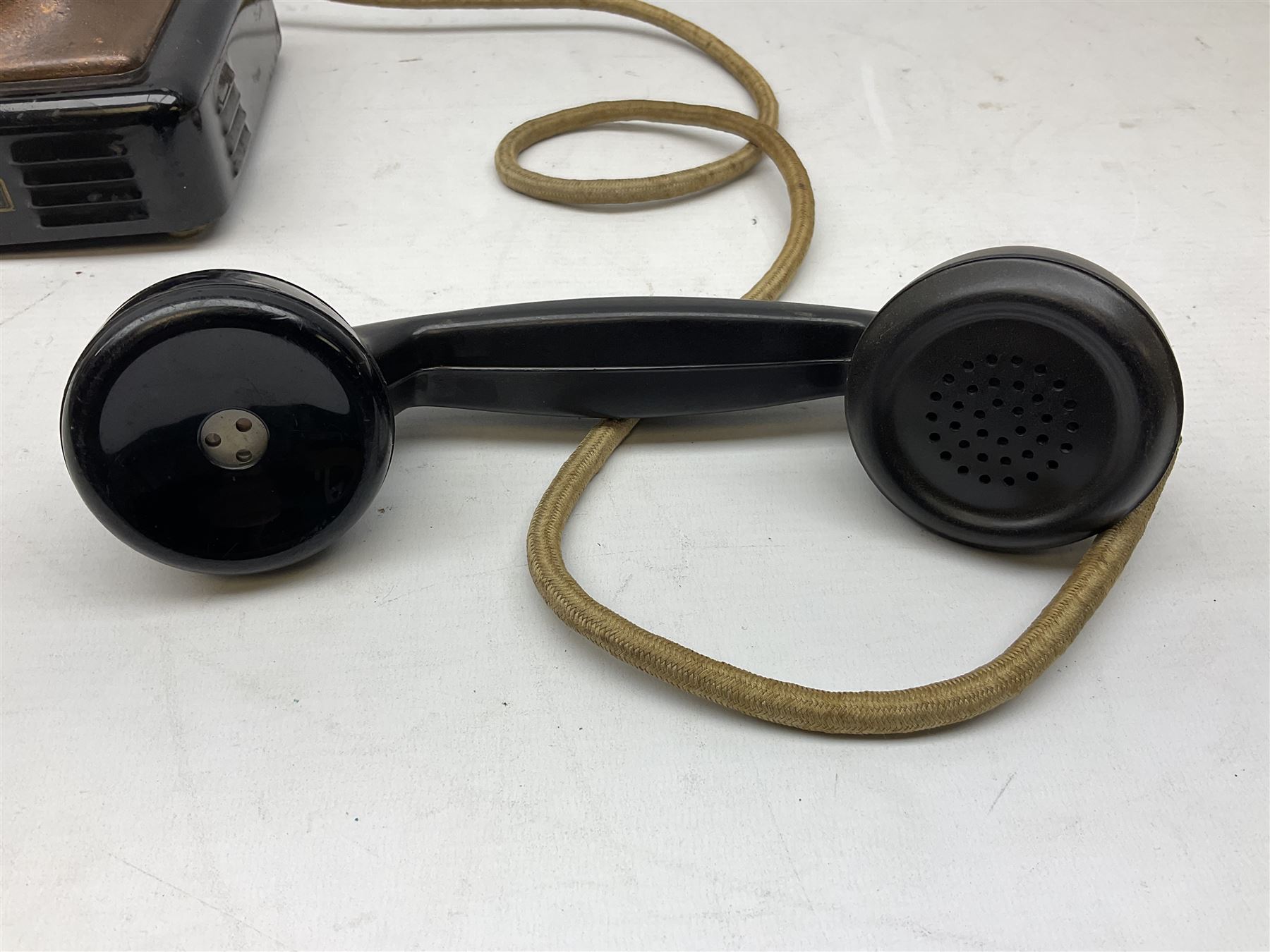 Vintage Belgium Bakelite and copper telephone - Image 4 of 6