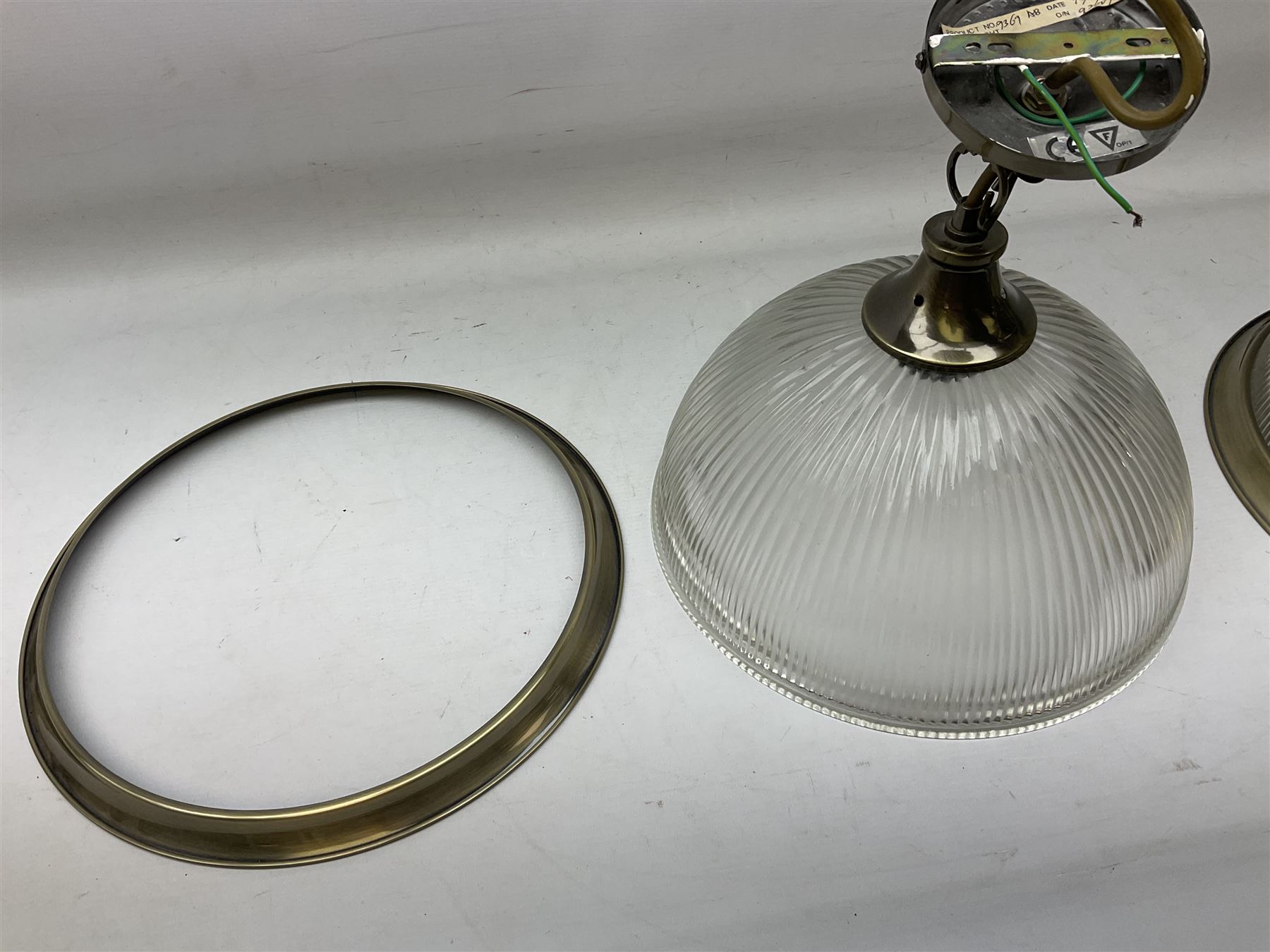 Pair of modern brushed metal dome light fittings - Image 4 of 6