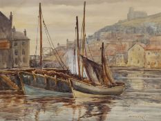 William Edward Parker (British 1922-2017): Boats in Whitby Harbour