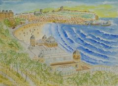 Stan Scott (Northern British Contemporary): View of Scarborough South Bay