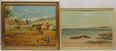 N A Quayle (British 20th century): Coastal Landscape and Farm Scene