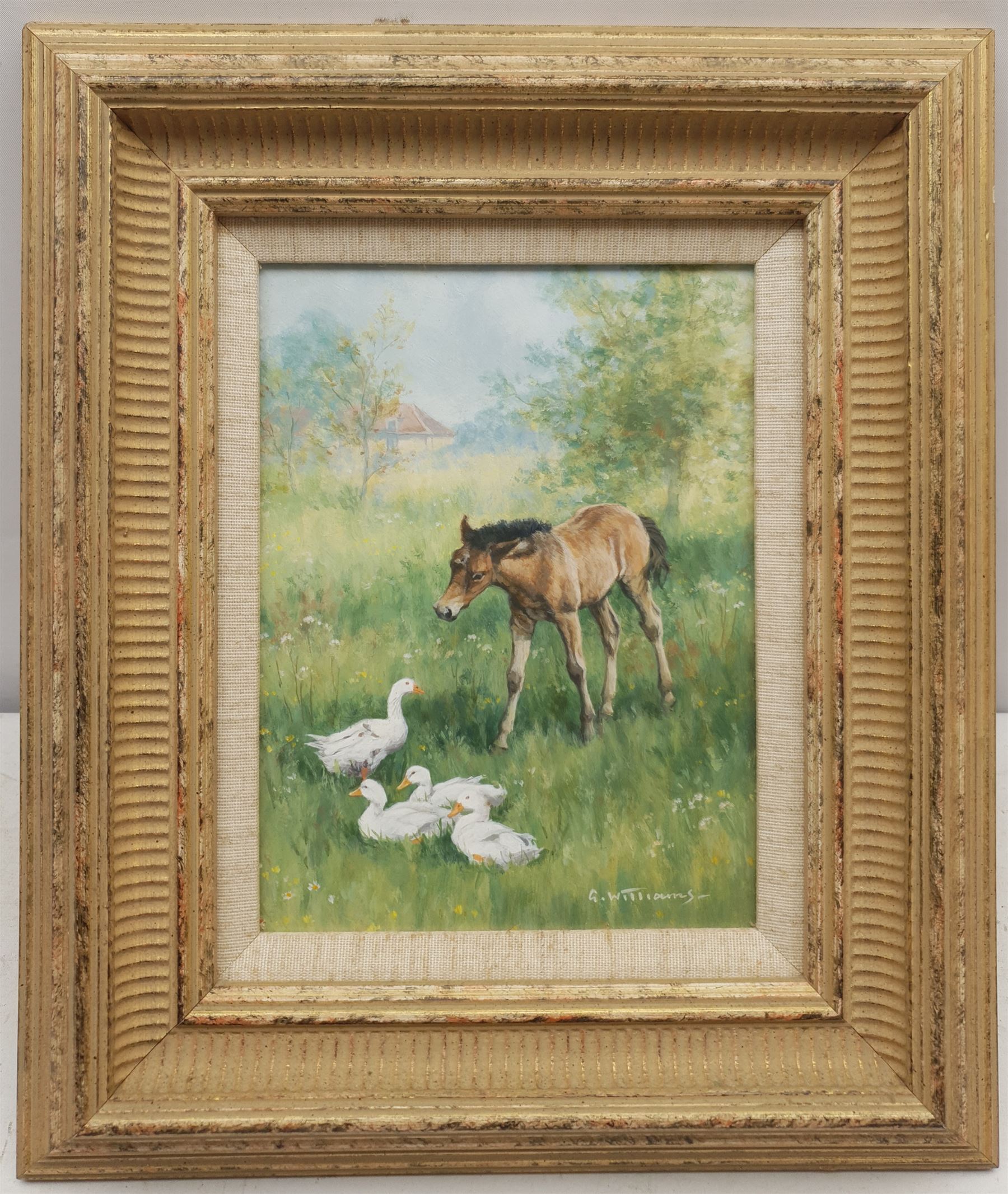 Glynn Williams (British 1955-): 'Foal and geese' - Image 2 of 3