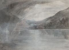 Daniel Cooper (British 1985-): Coniston Water from Brantwood - 'A Dance in the Veiled Mirror'