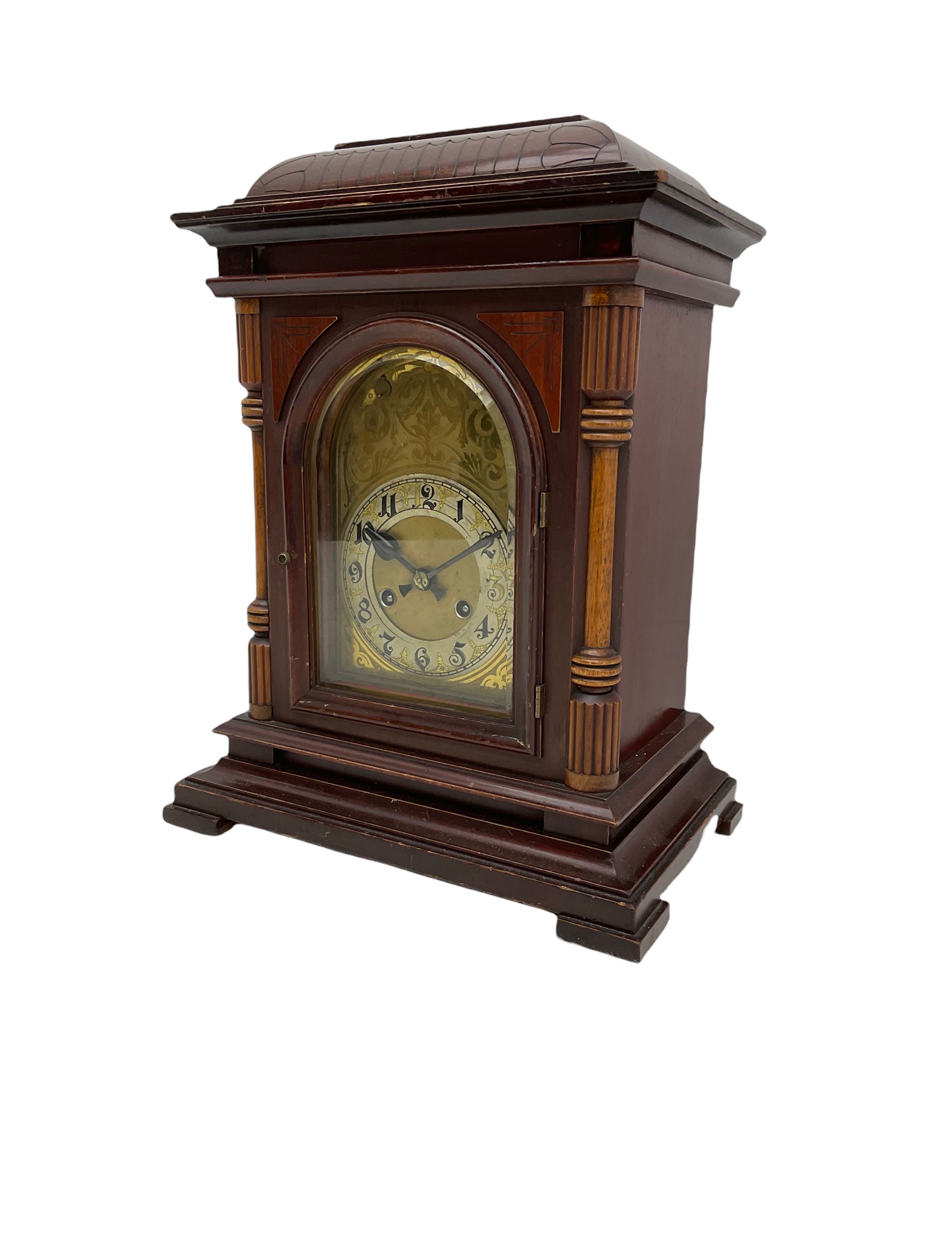 A Junghans two train mantle clock with a subsidiary third chiming train - Image 2 of 4