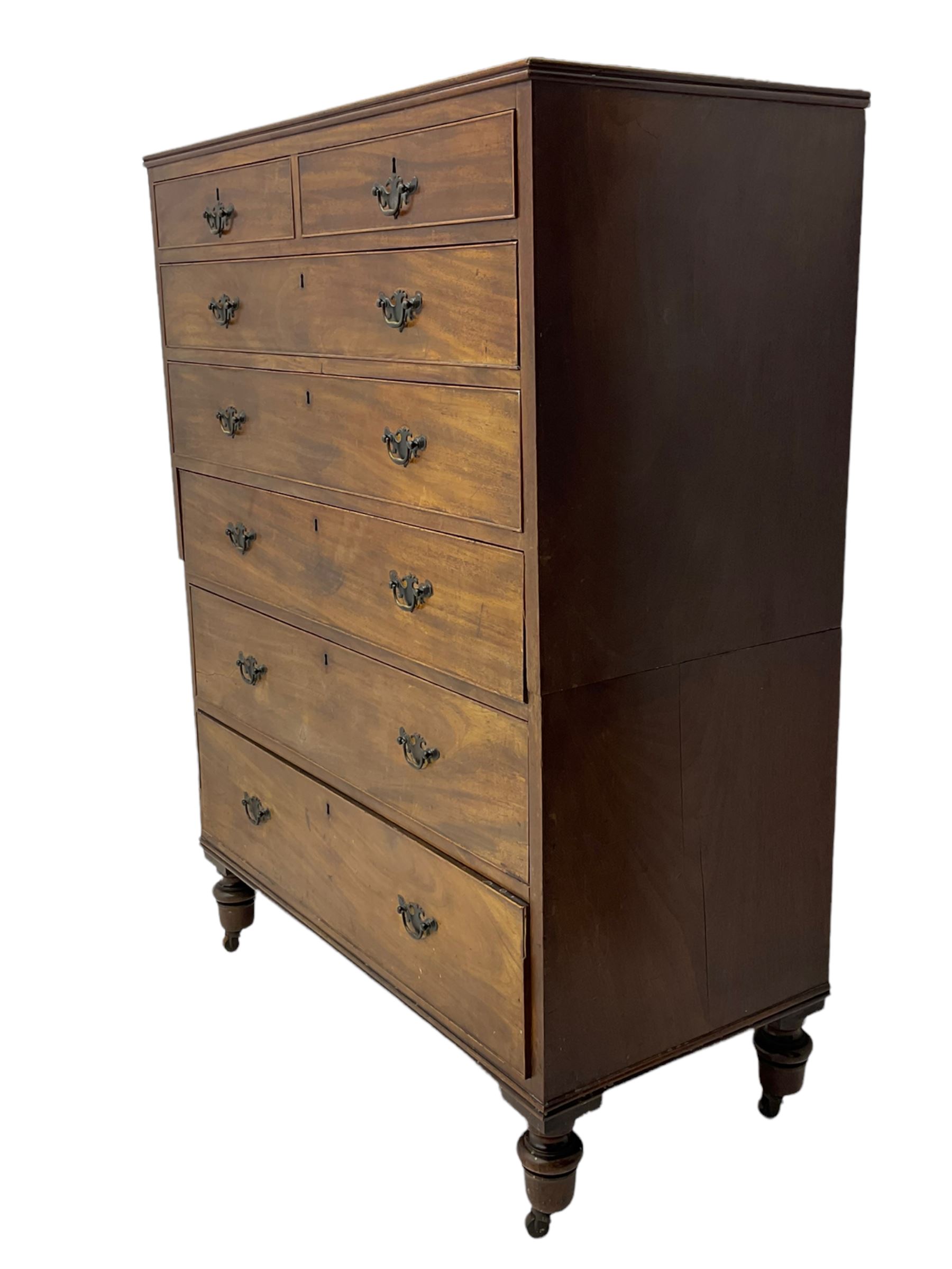 19th century mahogany straight front chest - Image 8 of 8