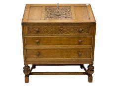 Early 20th century golden oak bureau