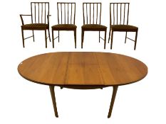 Mid 20th century oval teak dining table