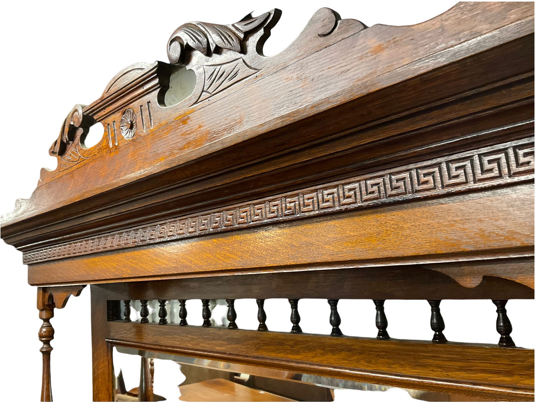 Edwardian oak mirror back sideboard - Image 8 of 8