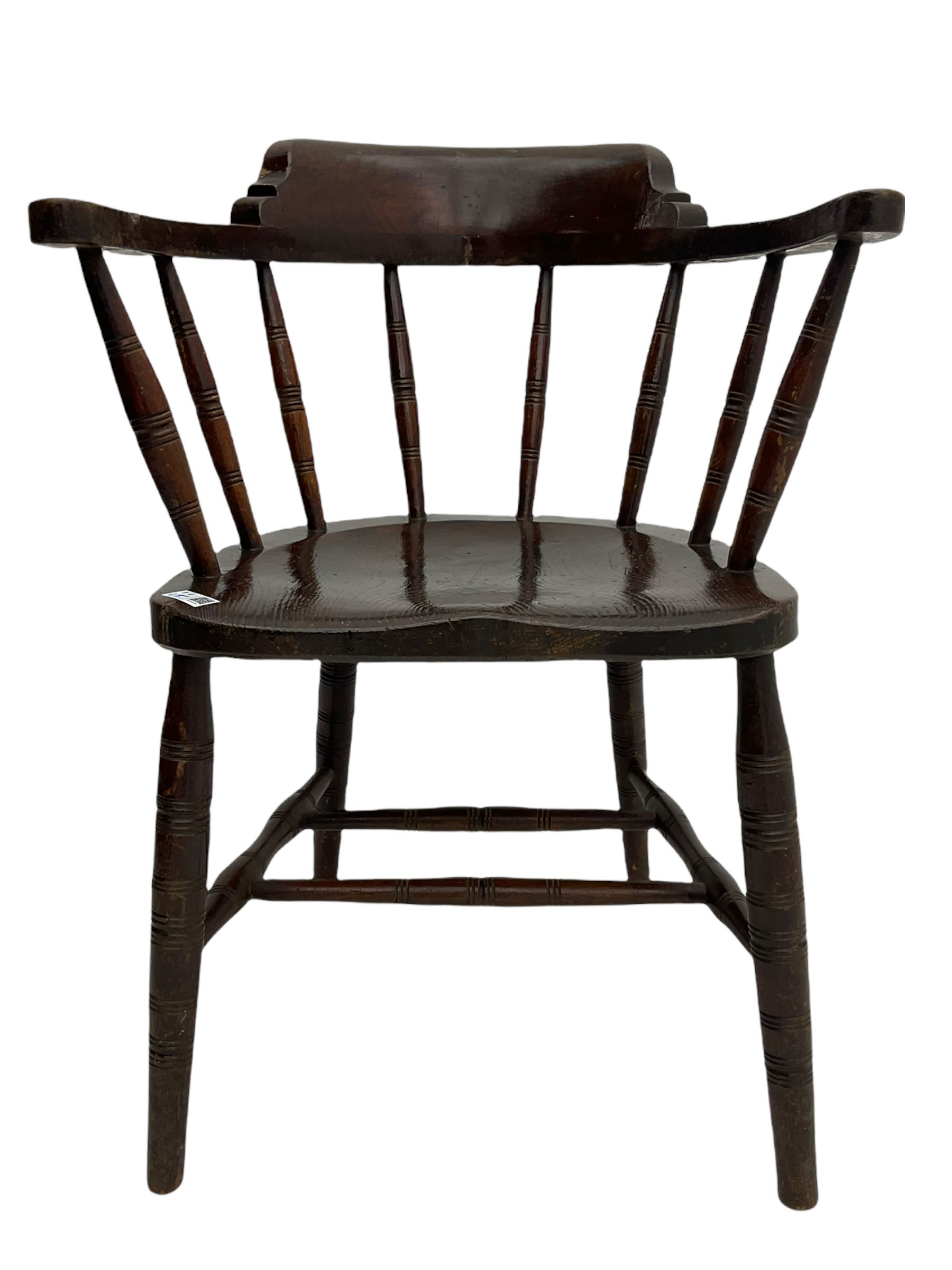 19th century beech Windsor armchair (W60cm) - Image 3 of 8