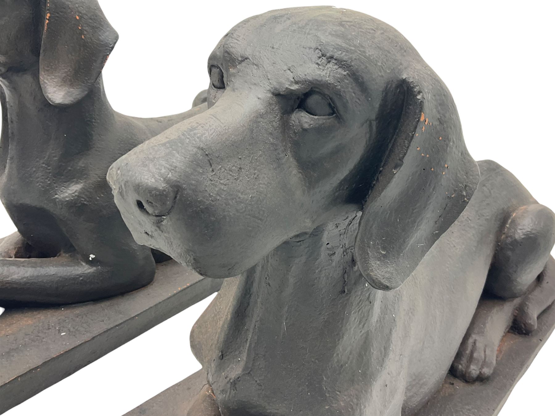 Pair of composite recumbent Labrador figures - Image 4 of 6