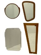 Three mid to late 20th century teak framed wall mirrors