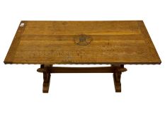 'Woodpeckerman' - Yorkshire oak rectangular coffee table by Stan Dodds