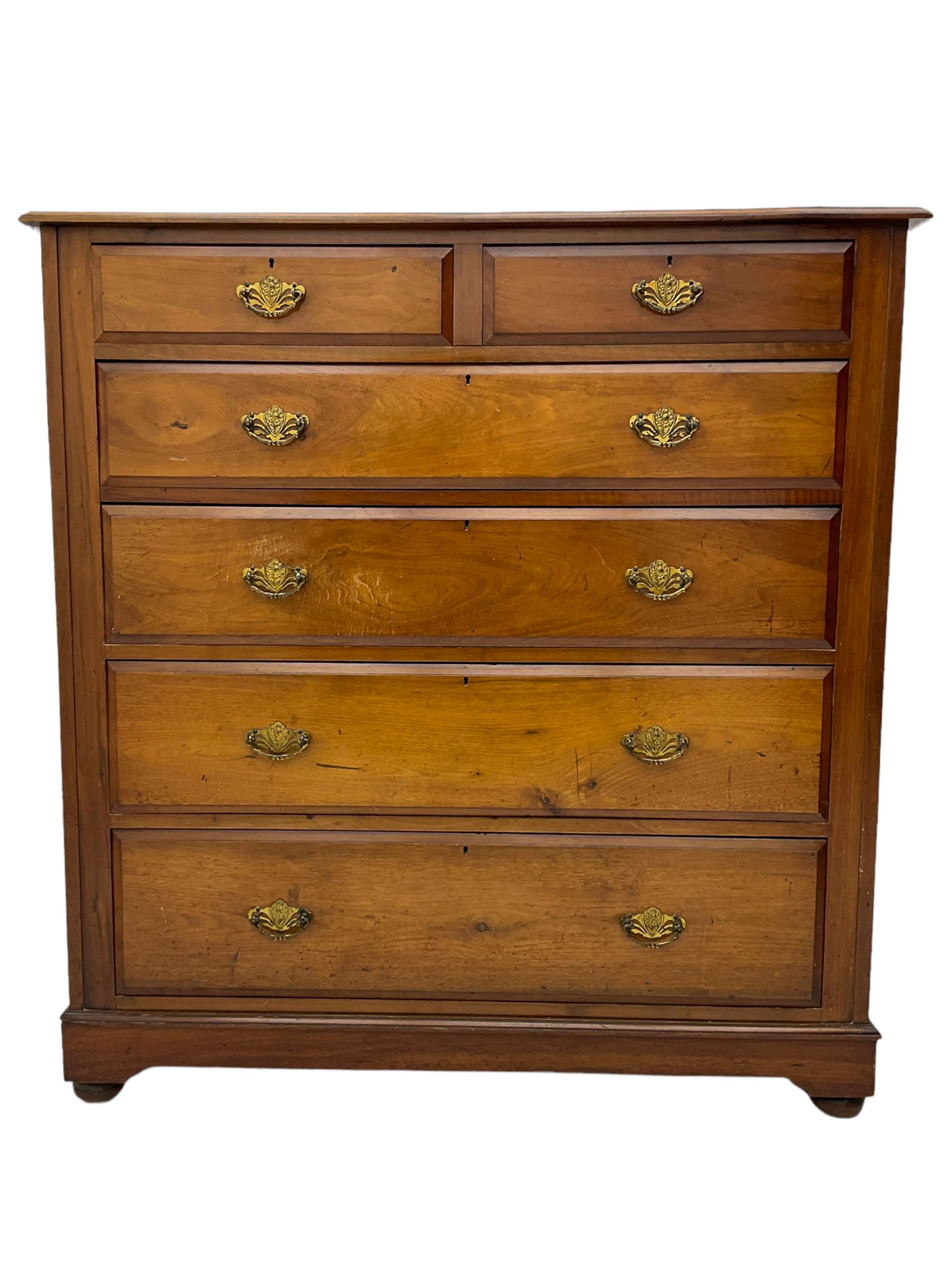 Pair Edwardian walnut chests - Image 10 of 13