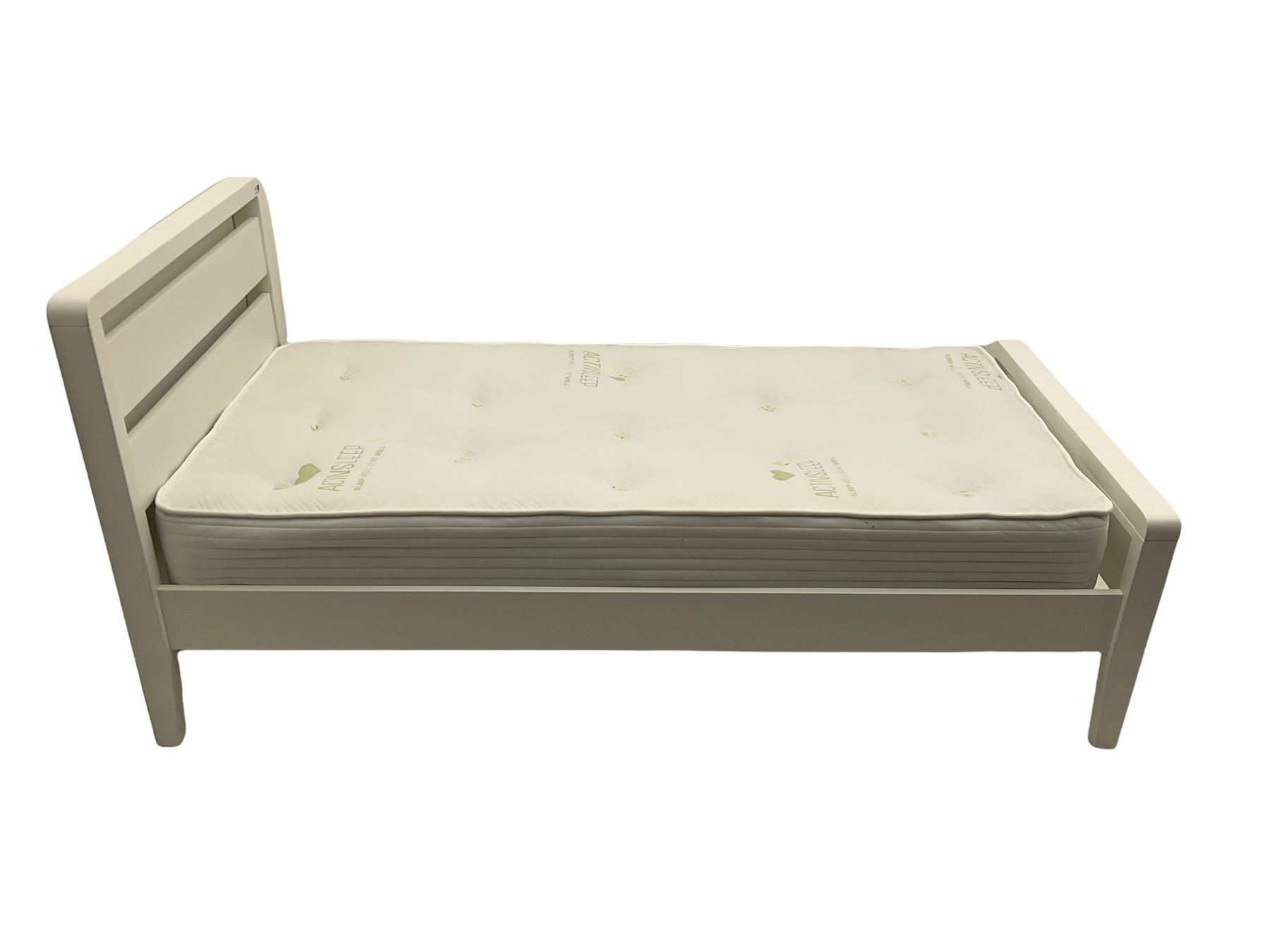 Pair "Hip-Hop" white finish single 3' bedframes with mattresses - Image 3 of 9