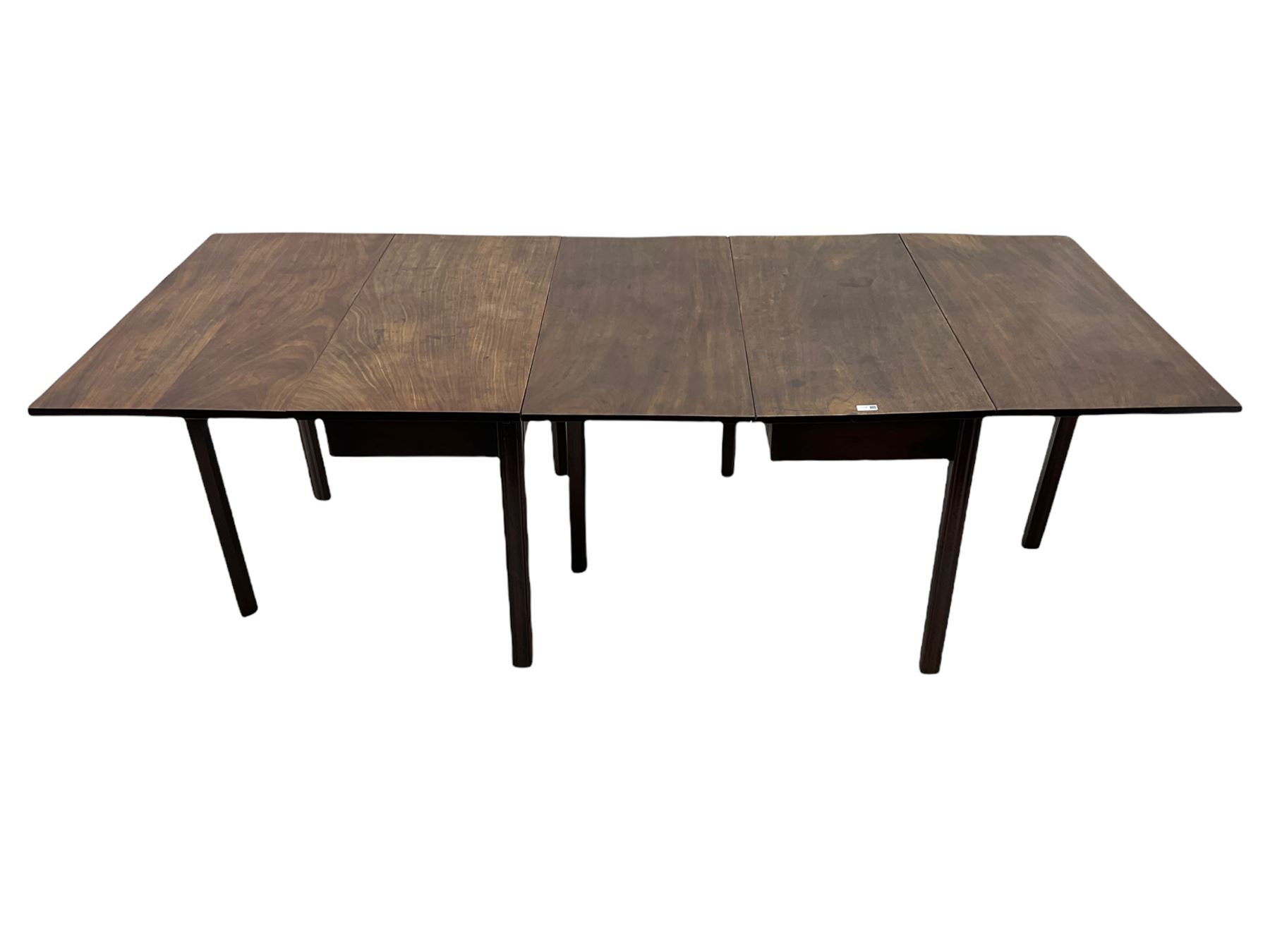 Georgian mahogany drop leaf extending dining table - Image 9 of 10