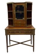 French Empire style walnut cabinet on stand