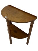 Yorkshire oak - demi-lune two tier hall table