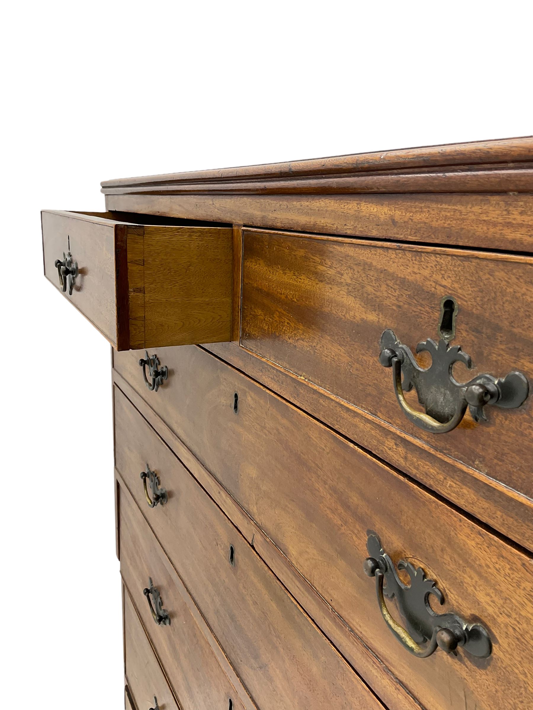 19th century mahogany straight front chest - Image 2 of 8