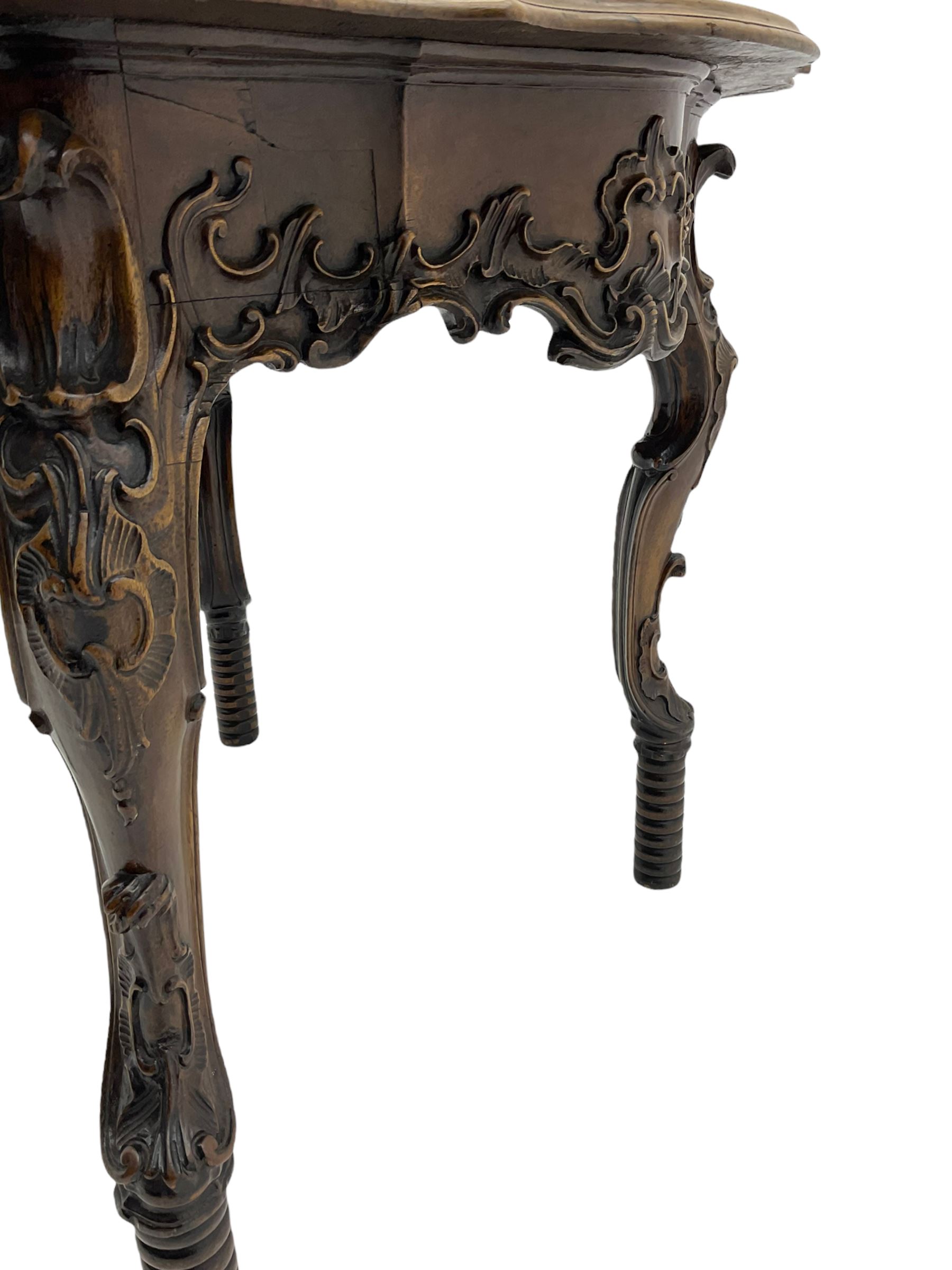 19th century walnut centre table - Image 7 of 9