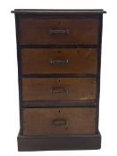 Early 20th century mahogany and stained pine pedestal chest