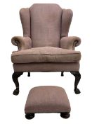 Georgian style wingback armchair