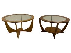 Pair of mid-20th century teak circular coffee table