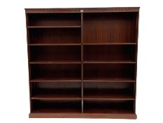 Late 20th century mahogany 6' open bookcase