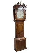 A mid-19th century oak and mahogany longcase clock by “ Wm Harrison, Tadcaster”,