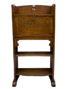 Early 20th century oak fall front secretaire bookcase