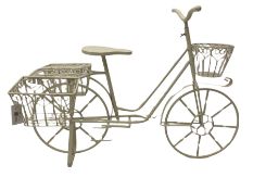 Small wrought metal garden bicycle planter