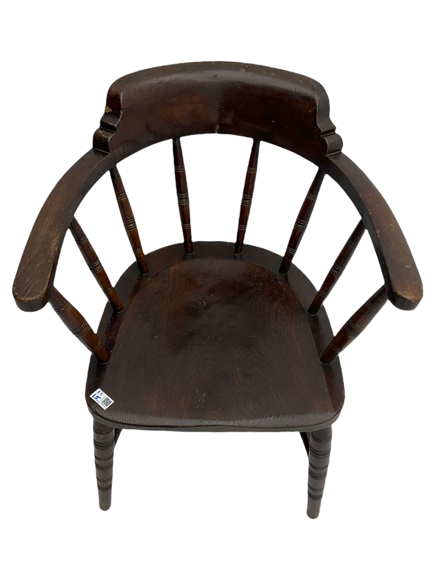 19th century beech Windsor armchair (W60cm) - Image 5 of 8