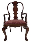 Queen Anne style child's mahogany armchair