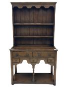 Georgian style oak dresser and rack